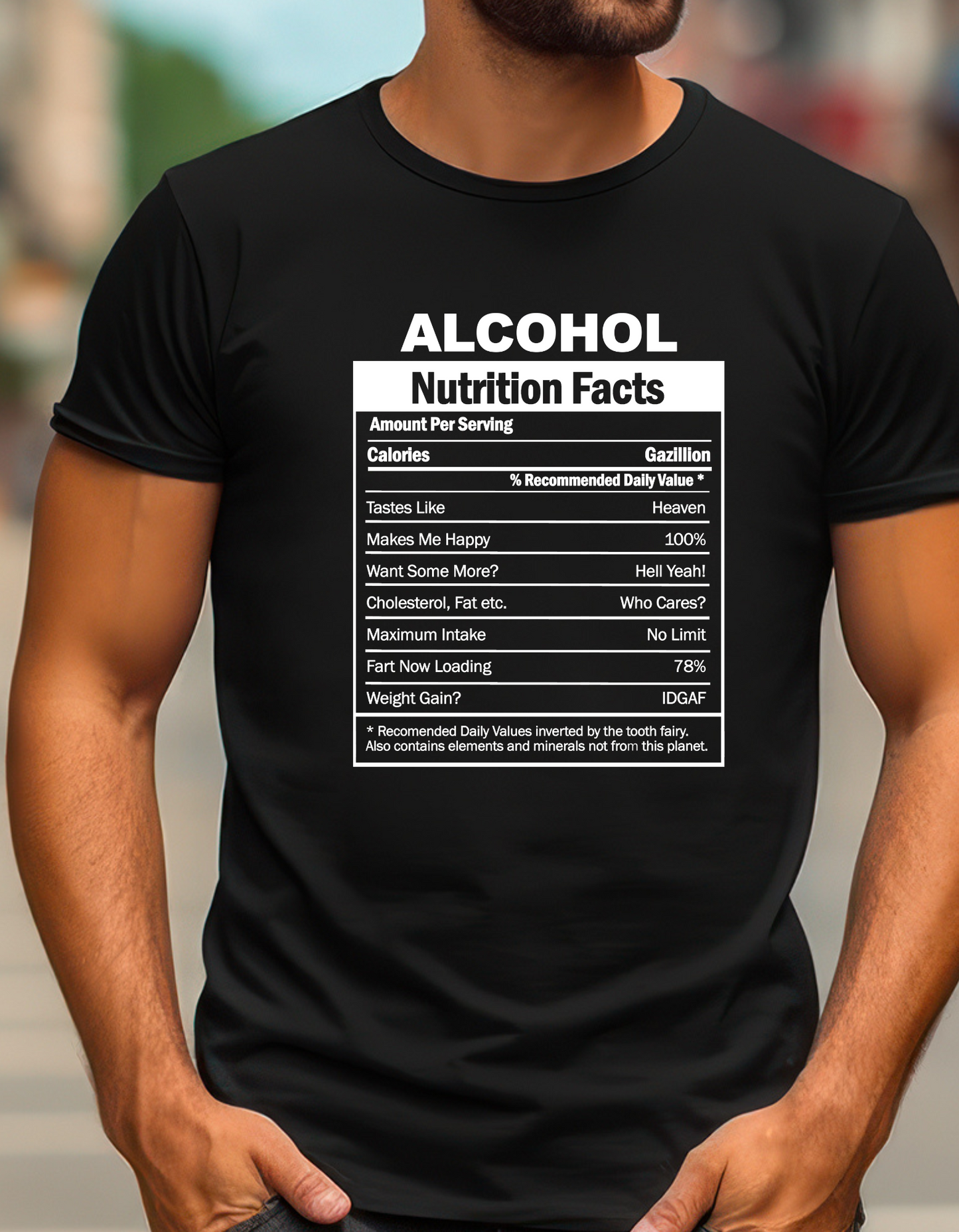 Alcohol Nutrition facts T-shirt