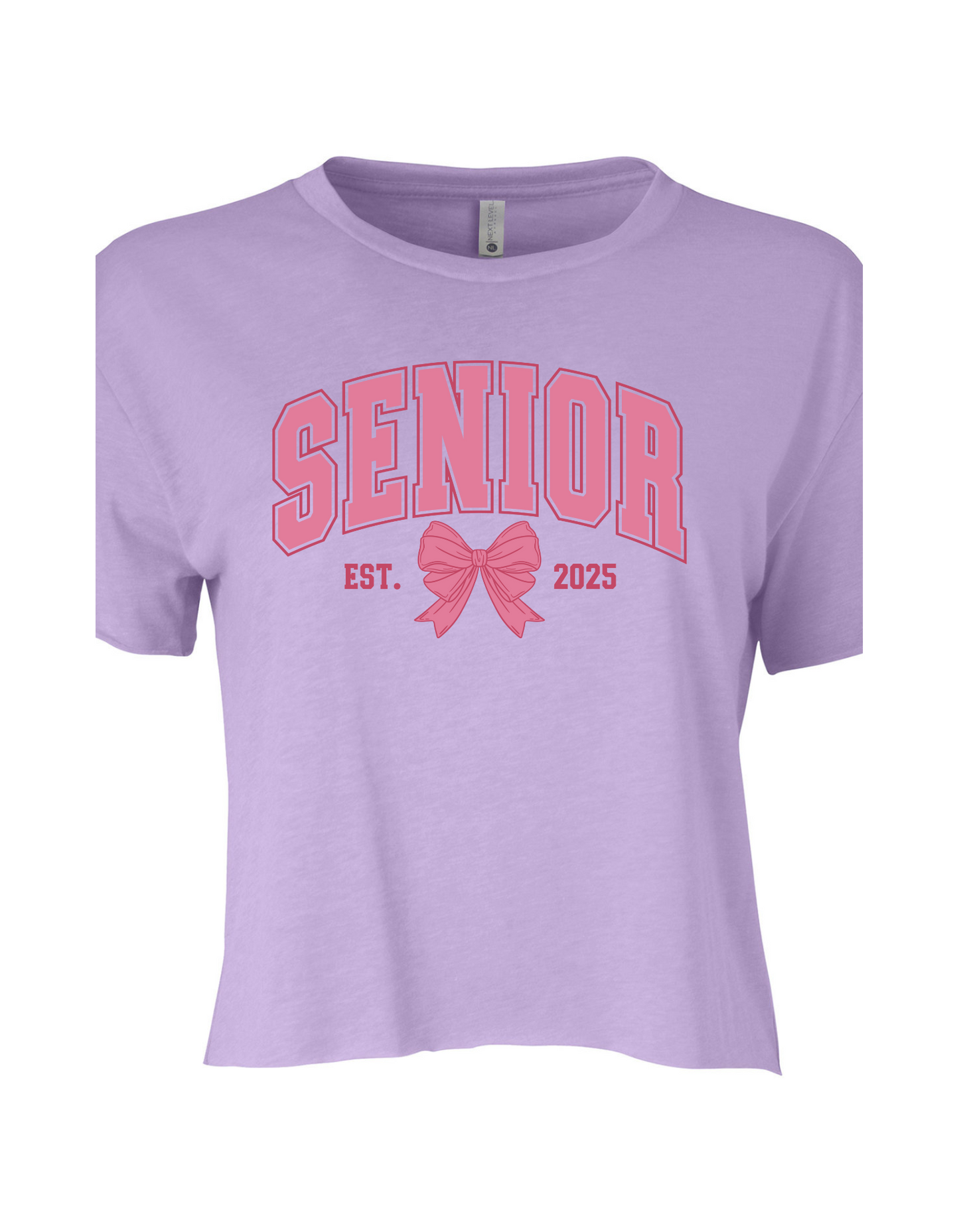 Senior 2025 Coquette cropped tee