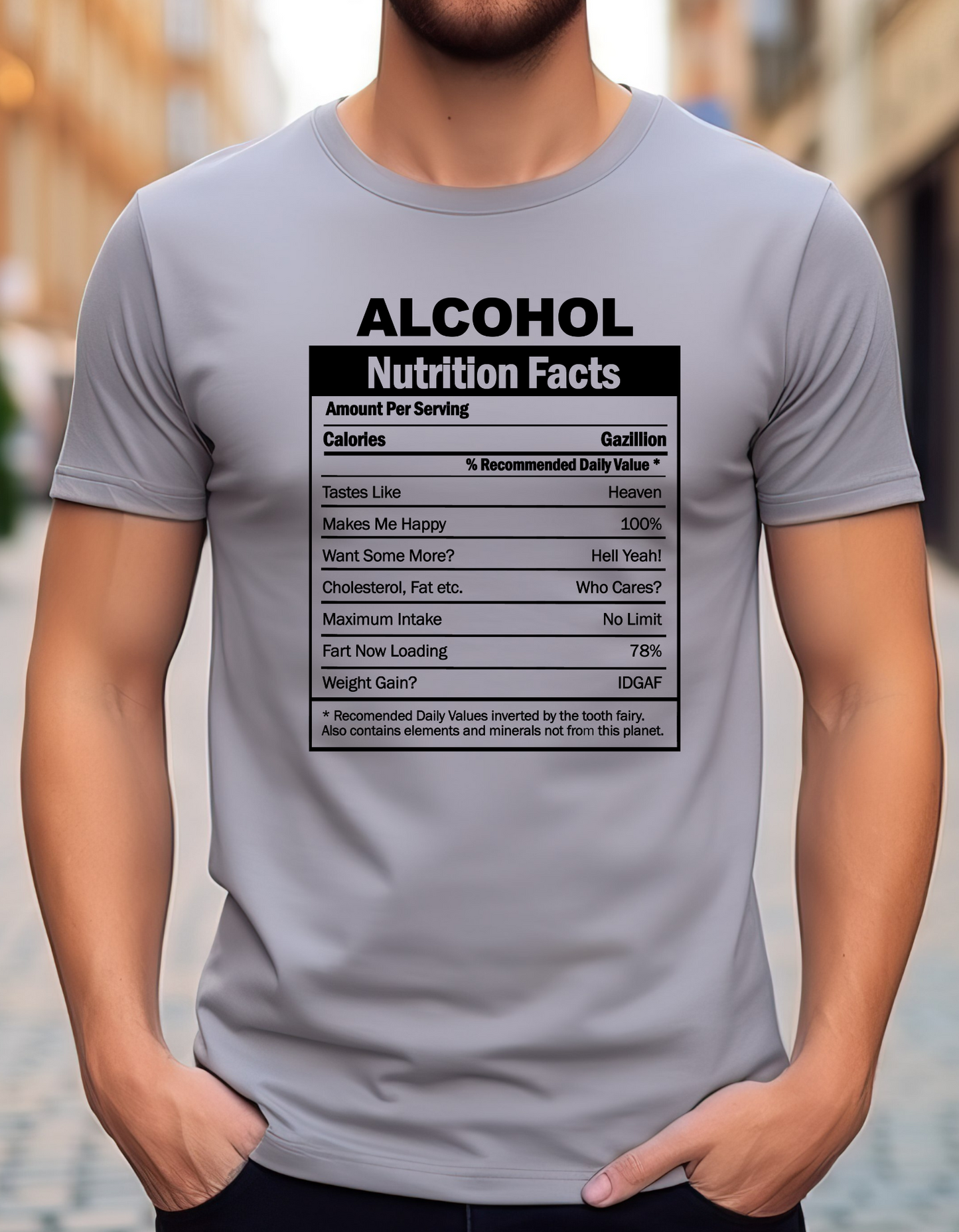 Alcohol Nutrition facts T-shirt